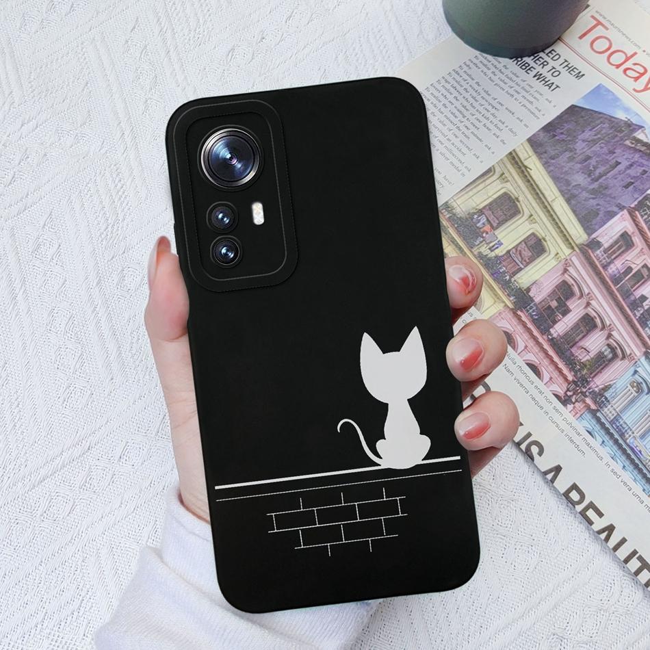 For Xiaomi 12 Pro Lite Ultra Phone Cases Butterfly Cat Heart Liquid Silicone Camera Protection Shell Cover For Xiaomi12 Bumper