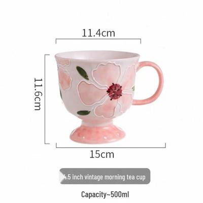 Vintage High-Foot Ceramic Coffee Mug