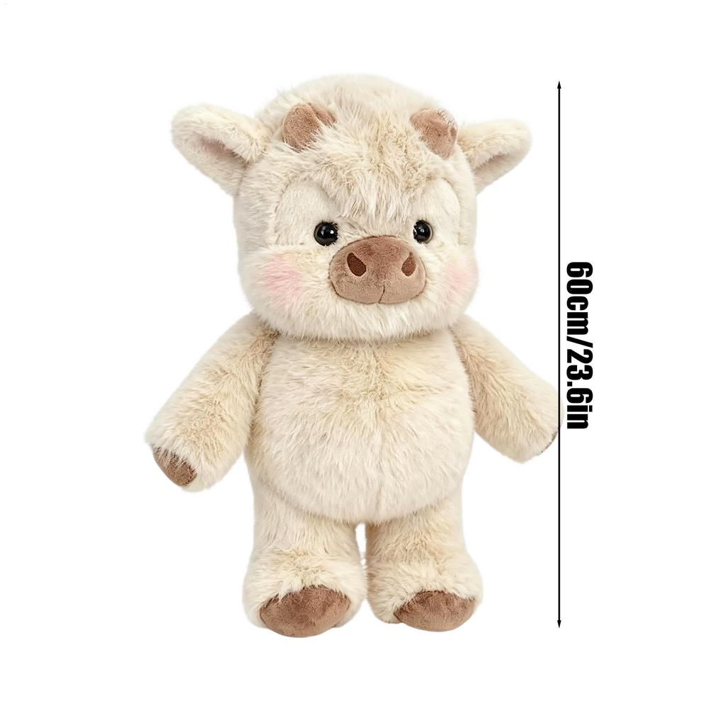 Plush Animal 23.6Inch Cuddly Soft Bedtime Soothing Plush Cow Animal Running Doll for Boys Girls Teens Friends Girlfriend Couples