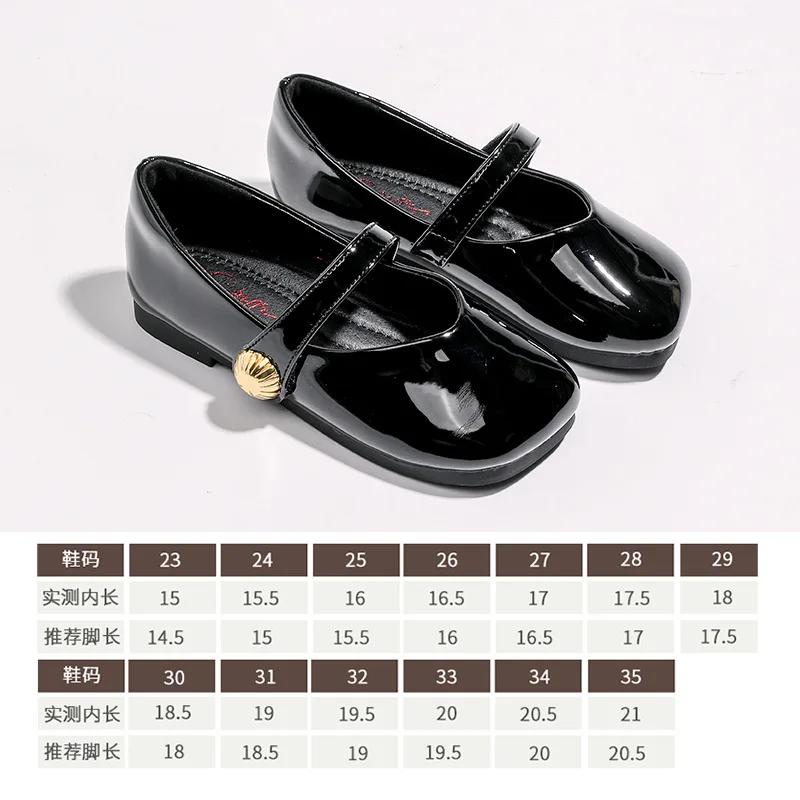 

Girl Leather Shoes Princess Spring New Flat Single Shoes Solid Color Kids Baby Shoes Toddler Sneakers Designs Soft Sole Sandals 25