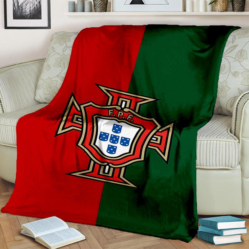 Nationales Wappen Portugals Decke Geeignet für Sofas, Betten, Büros und Camping - Perfektes Geschenk für Halloween Weihnachten