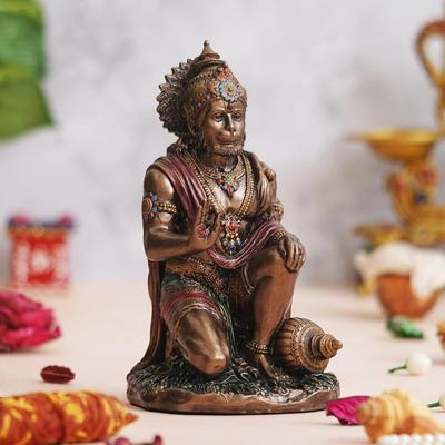 Nowe Złote Murti Hanuman Ji dla Błogosławieństwa Idol Pana Hanumana na Deskę Rozdzielczą Samochodu Dom Biuro Statua Hanumana Prezent na Diwali Hanuman Jayanti Ram Navami