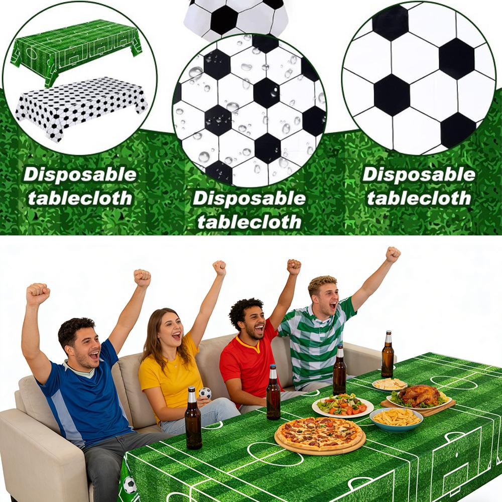 137×183cm Green Football Theme Decoration Disposable Tablecloth Decoration Birthday Party Decoration Tablecloth Party Supplies