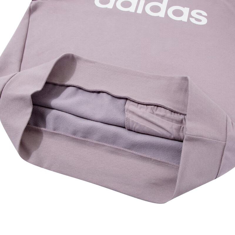 Adidas Letter Print Casual Drop Shoulder Pullover Long Sleeve Sweatshirt Women Sweatshirt Purple JJ0429