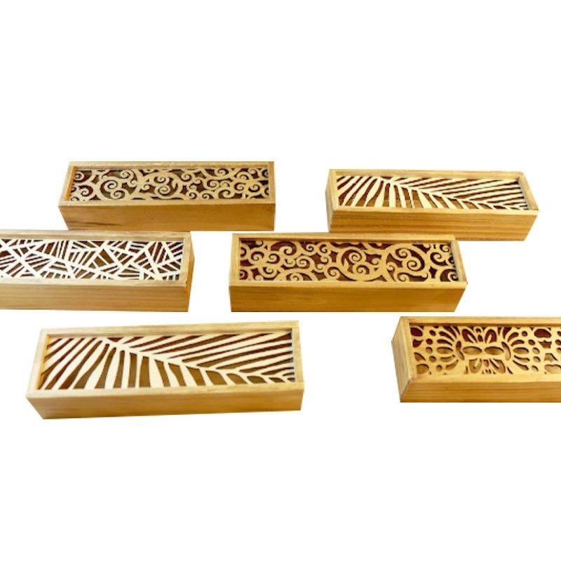 Scatola portaoggetti per trucchi, portapenne, scatola portaoggetti in legno cavo, cassetto per gioielli, portapenne, cancelleria, scatola regalo per la scuola