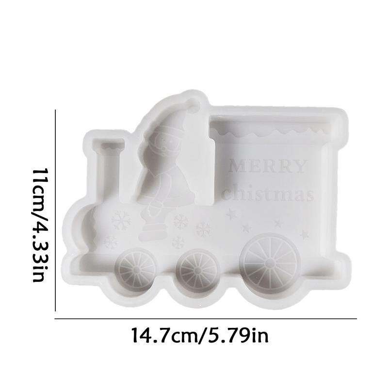 Silicone Christmas Molds Santa Claus Train Combination Silicone Gypsum Casting Mold Non-stick Christmas Silicone Candle Mold For