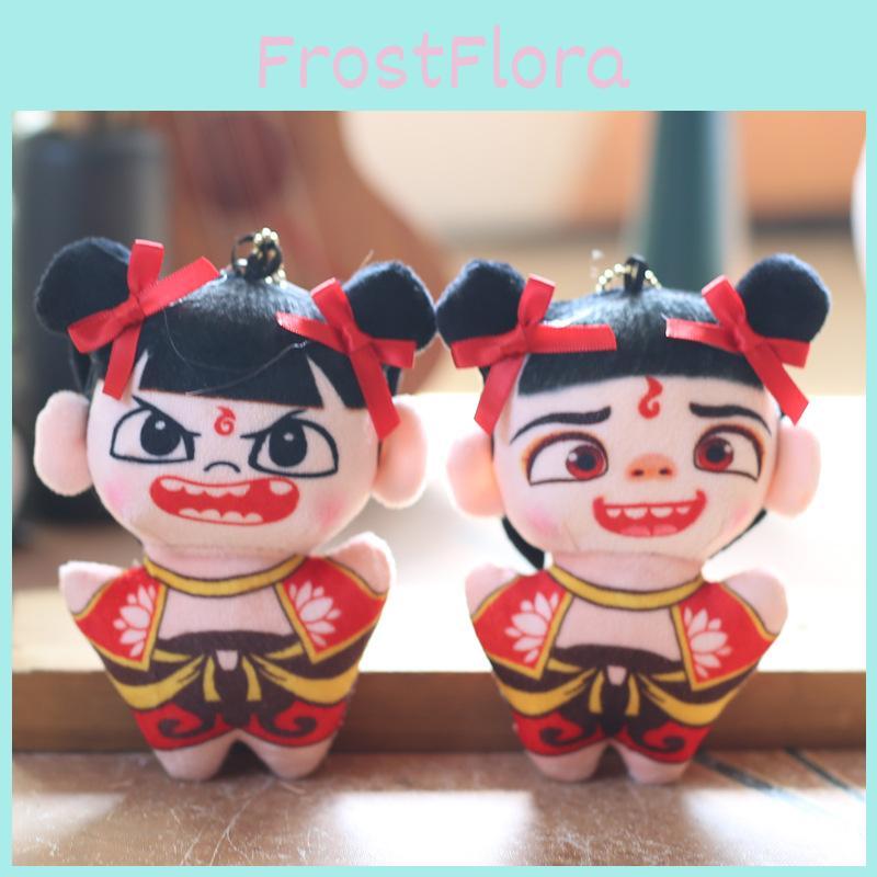 Nezha Cute Short Plush Stuffed Doll Keychain Pp Cotton Fill Backpack Decor
