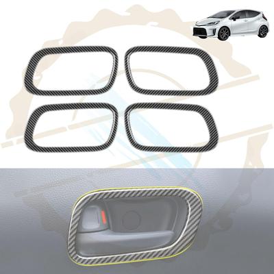 DodoxDIY Compatible New Aqua MX Series Accessories Door Handle Cover Protector Garnish Car Specific Interior Parts Carbon Style
