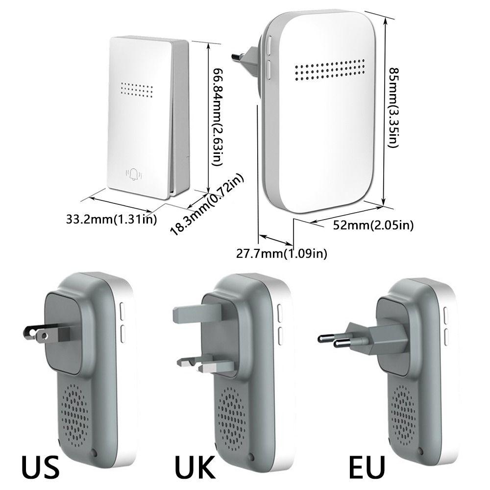 US/UK/EU Plug Electronic Doorbell 38 Songs Chime Smart Doorbell Door Bell Sets  Residential Use