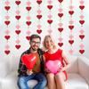 8 Pack Felt Heart Garland, Valentines Day Decorations-No DIY Red Pink White Heart Valentines Hanging String Banner for Anniversary Wedding Engagement