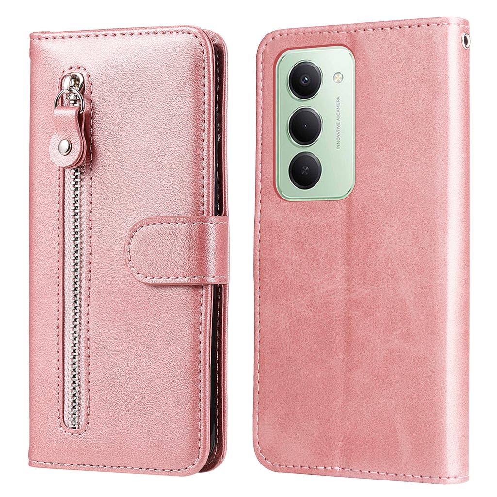 Pentru Xiaomi Redmi 15 5G (Global) (169 mm) Huse din piele PU cu buzunar cu fermoar, portofel, husă de telefon cu suport