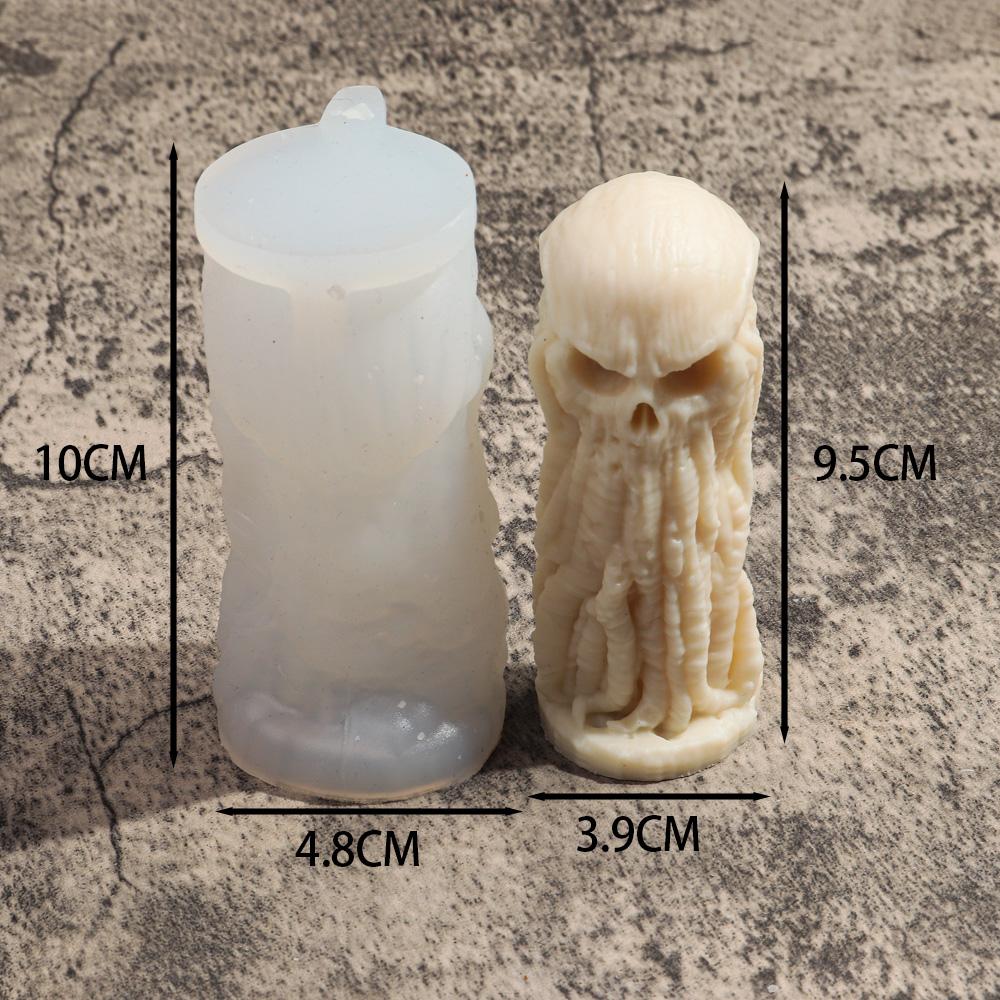 New Skull Series Silicone Candle Mold DIY Halloween Skull Sculpture Crafts Plaster Epoxy Resin Casting Tool Holiday Decor Gifts