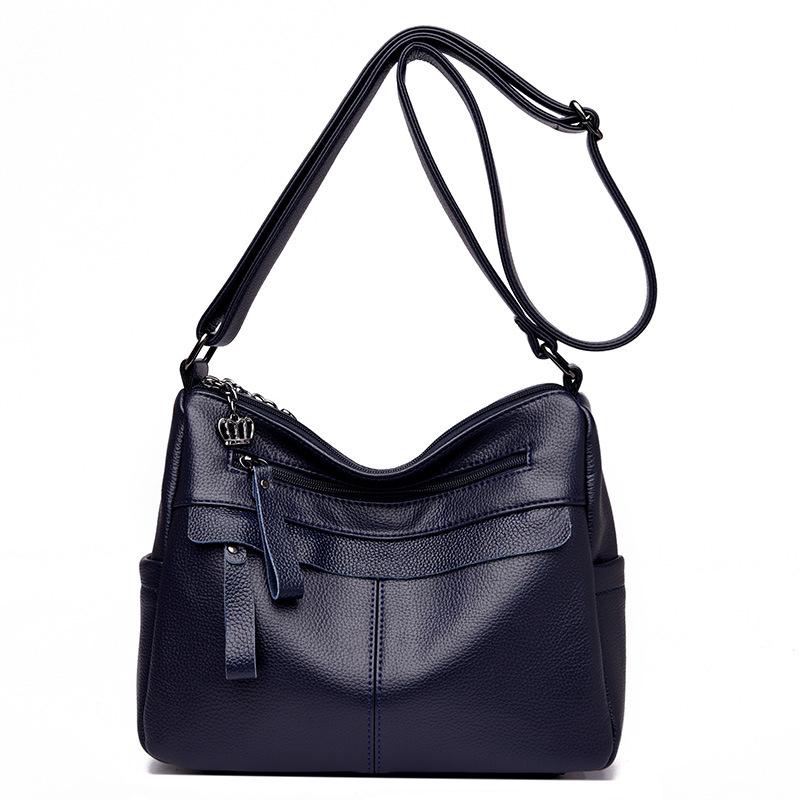 New Crossbody Bag for Women's Bag Soft Leather Texture Middle-aged and Elderly Mother-in-law Casual Bag Simple European and American Shoulder Bag