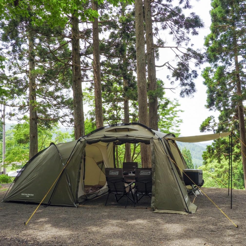 Coleman Round Screen House Camping Tent 2024 Model 2210742 2-Room (Family Accommodation) (Olive)