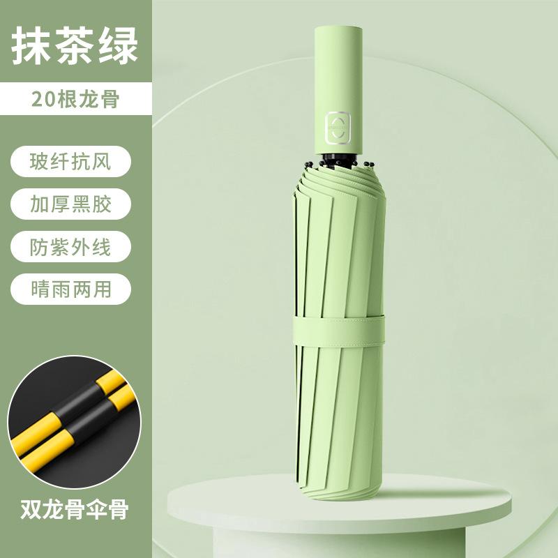 Umbrella extra large thickened reinforced double umbrella weather and rain dual-purpose automatic ring buckle folding portable windproof