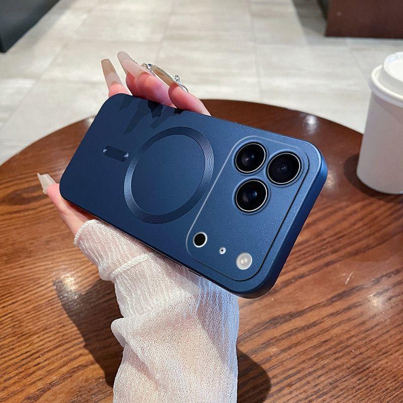 IPhone17PROMAX Liquid Silicone Magnetic Suction Mobile Phone Case Suitable for Apple 16 with Lens Film Soft Protective Cover 15