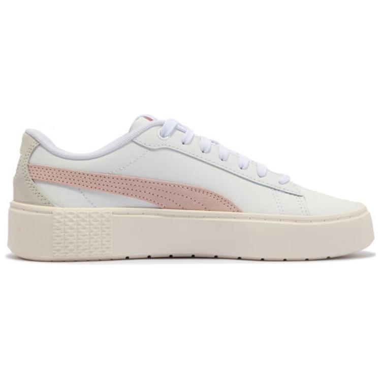 New PUMA Smash Platform Low Top Skateboard Shoes Women's White Pink 392979-02