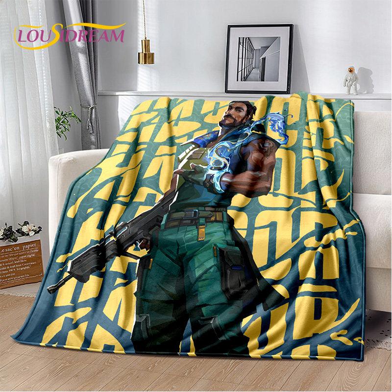 3D HD VALORANT Game Gamer Cartoon Soft Plush Blanket,Flannel Blanket Throw Blanket for Living Room Bedroom Bed Sofa Picnic Cover