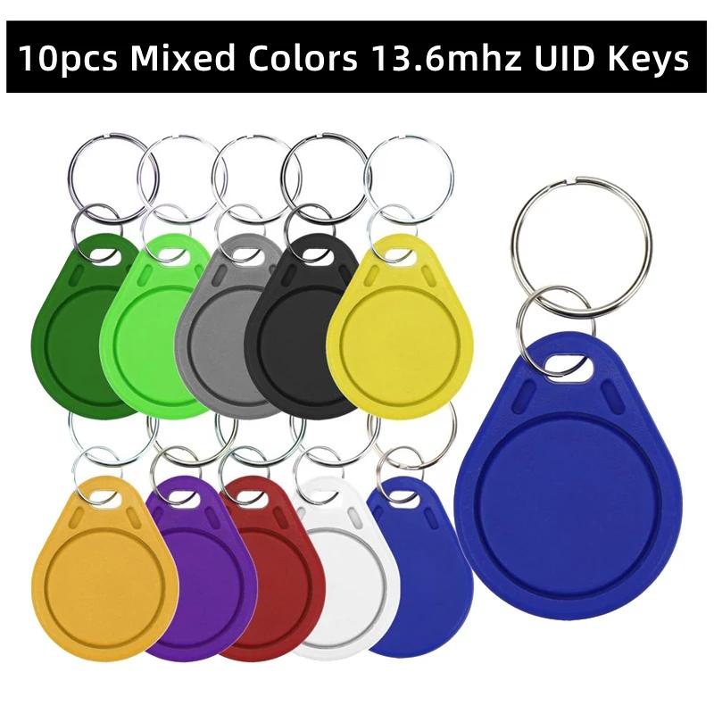 10PCS 13.56Mhz RFID UID Token Copy Keykobs Changeable Attendance Management CUID Clone Keychain Tag For Mif 1k S50 Writable