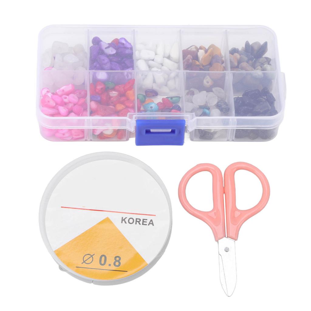 Chip Stone Beads Irregular Shape Multi Colors Toxic Free Crushed Beads with Box for DIY Jewelry Fish Tank Decor