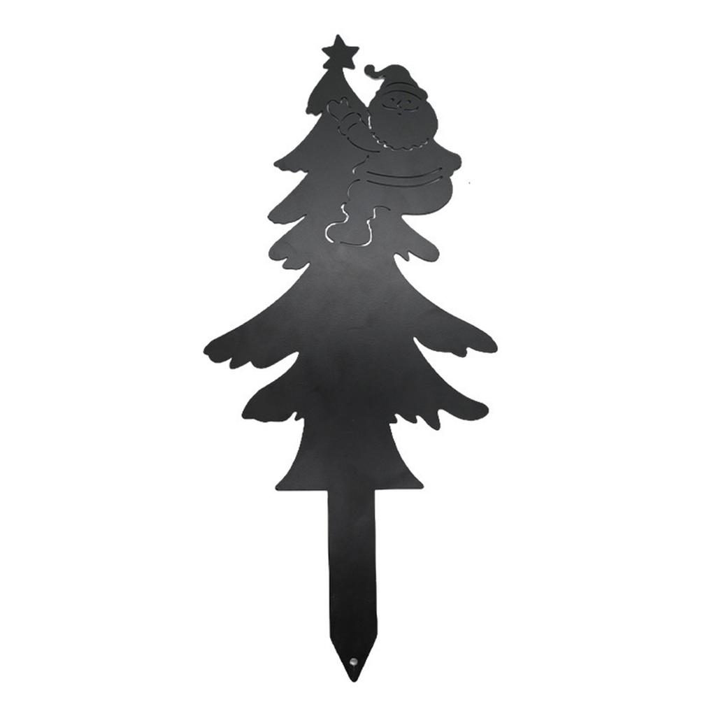 Christmas Garden Metal Stakes, Metal Art Snowman, Santa Claus Stand Stakes, Christmas Tree Xmas Yard Signs For Outdoor Decorations
