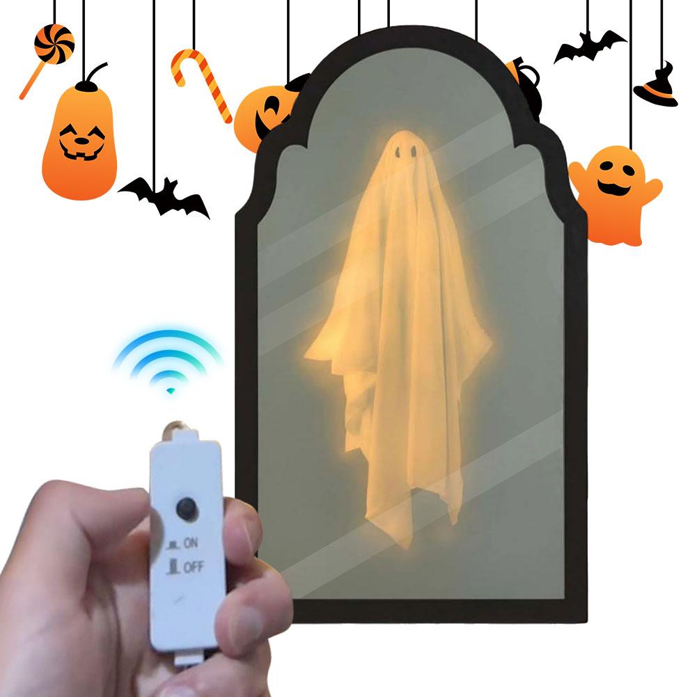 Halloween Hologram Ghost Mirror for Wall Mantle Spooky Scary Ghosts Ghost Hologram Mirror Decorations for Halloween Room Decor