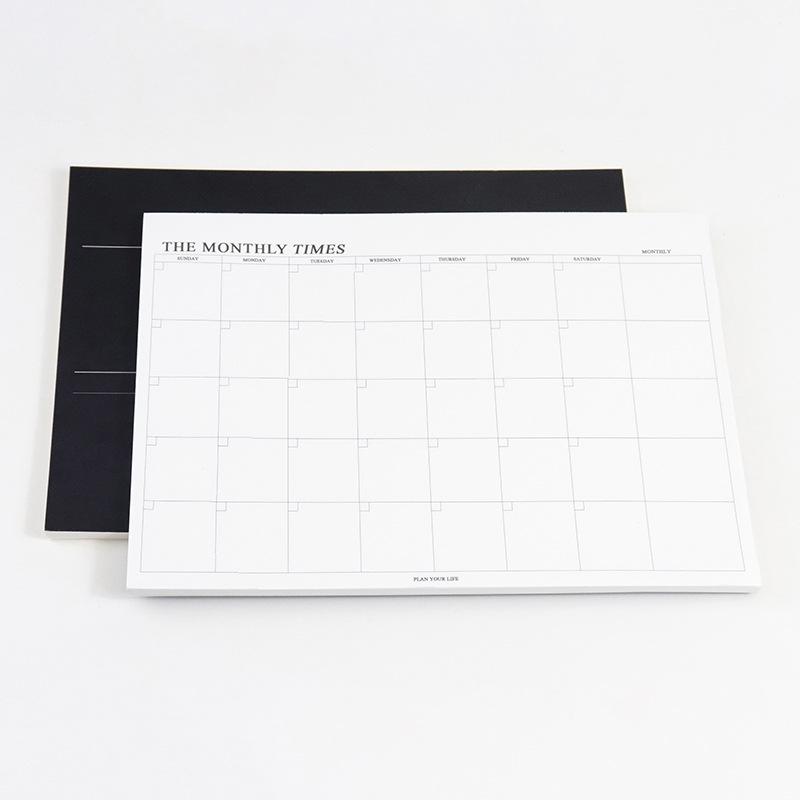 

Cross-border English Monthly and Weekly Planner with Tearable Sticky Notes - Large Self-Fill Notebook B5