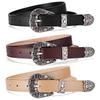 Trendy Fashionable Vintage Metal Flower Buckle Women's Belt Stylish Accessory For Jeans