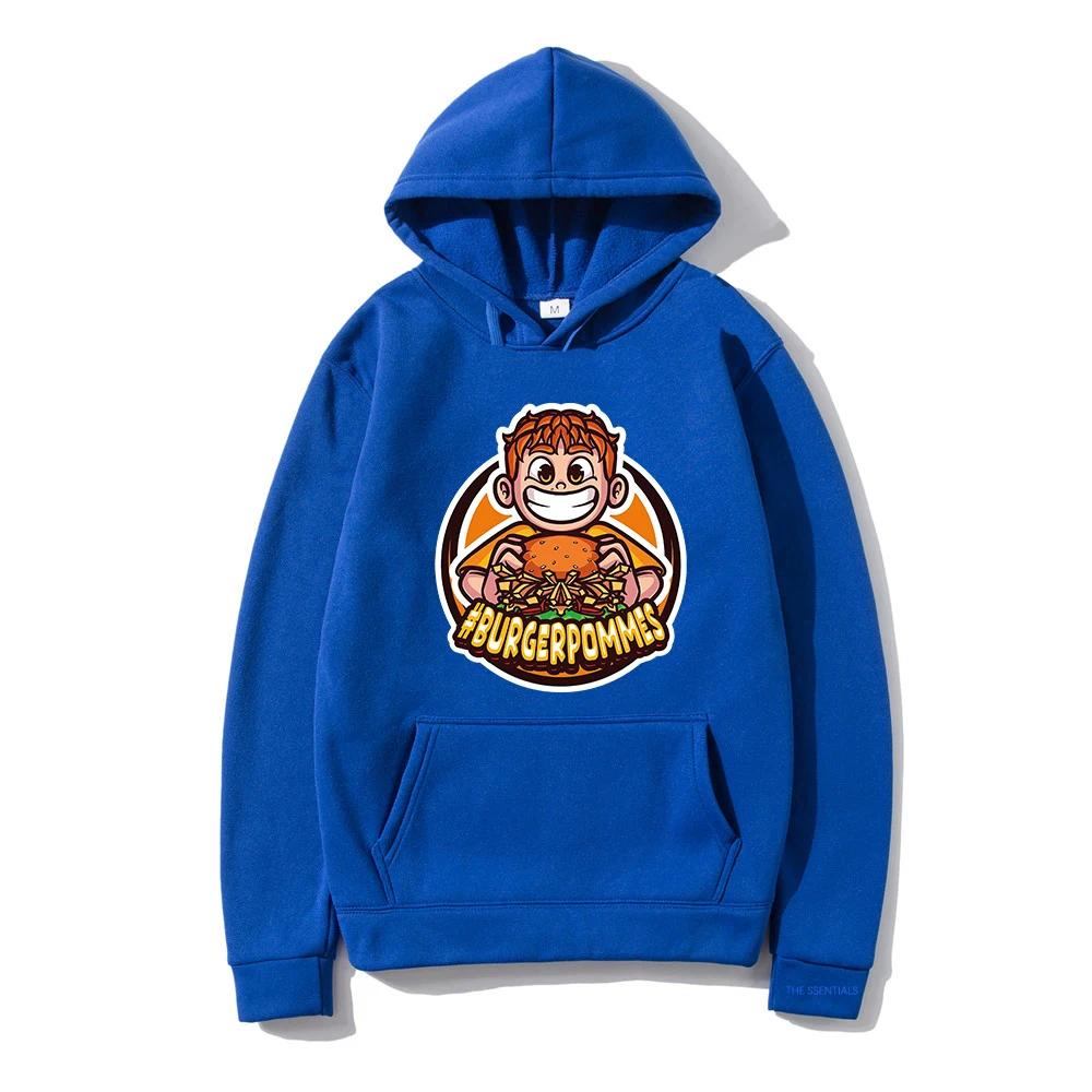 Burgerpommes 2 Hoodies Mode Street Hoodies Geeignet für Männer und Frauen Herbst/Winter Warme Lässige Hoodies Sweatshirts