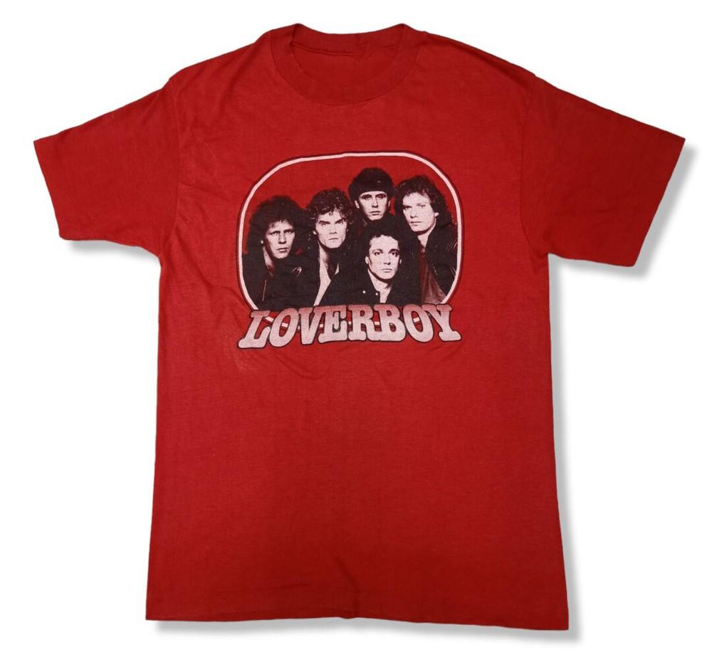 Vtg Loverboy Band Get Lucky Tour Cotton Red Unisex All Size Unisex T-Shirt XXXL