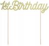 Birthday Cake Topper, Gold, 1 Piece