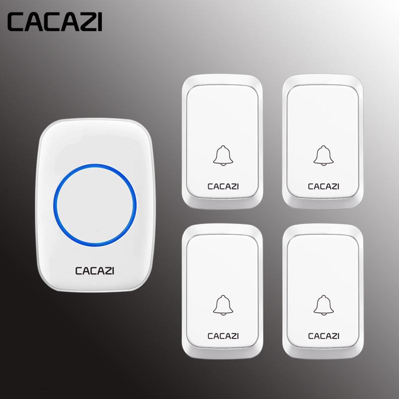 Four-in-One Long-Range Waterproof Wireless Doorbell with 58 Tunes and 4 Volume Levels
