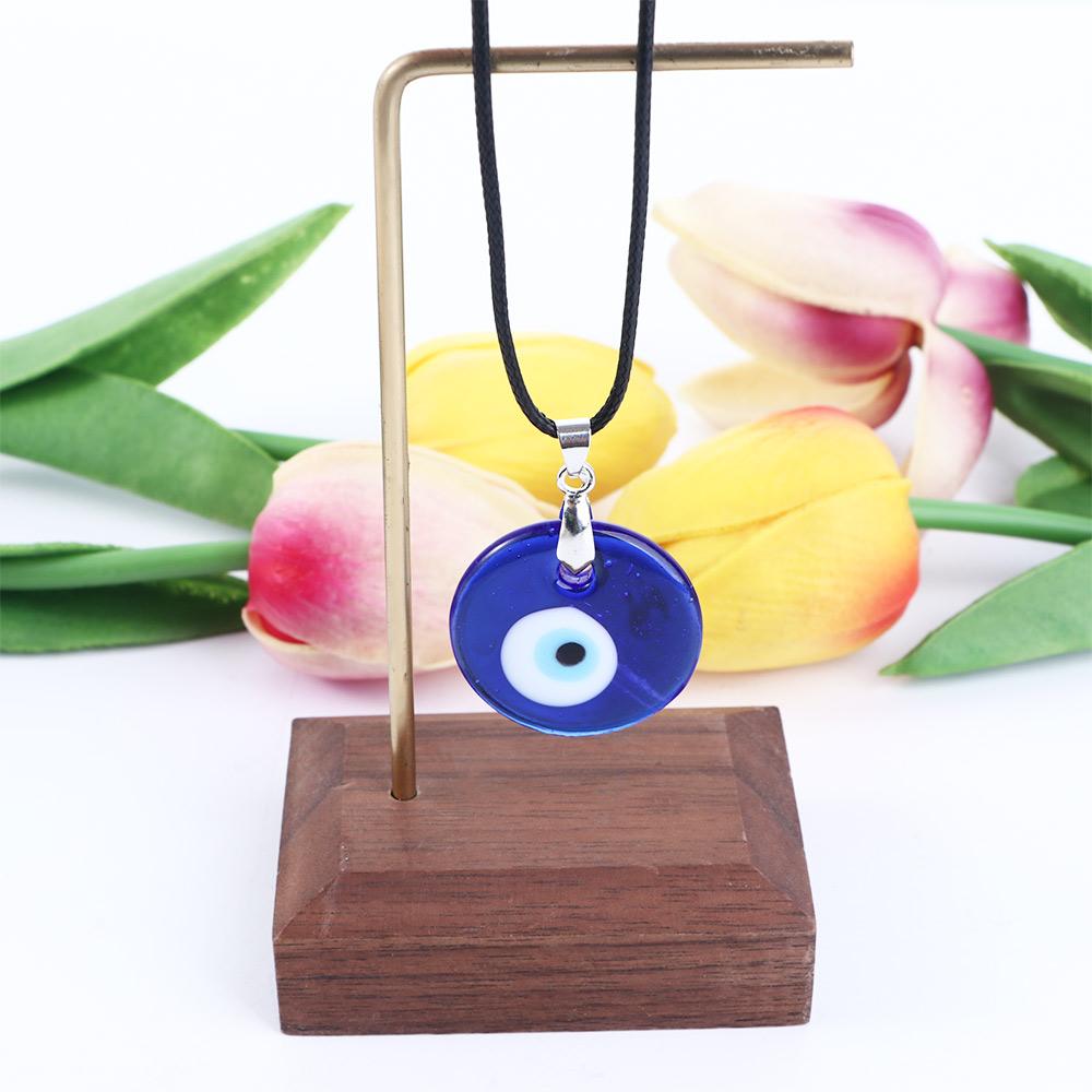 Pu Leather Chains Drop Shaped Lucky Fashion Jewelry Clavicle Chains Demon Eye Blue Eyes Necklace