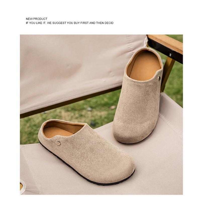Men S Birkenstock Style Closed Toe Half Slippers Casual Large Size Trendy