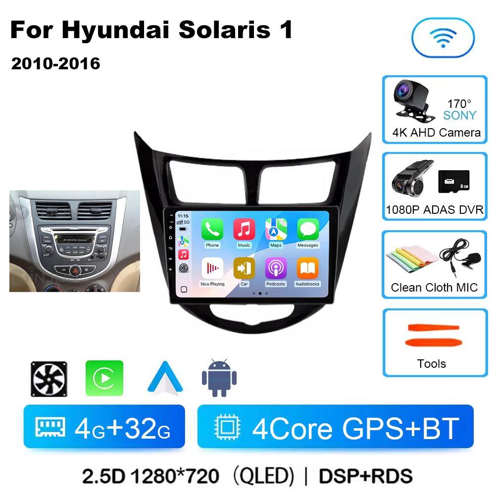 Android 14 Pentru Hyundai Solaris Verna Accent 1 2010-2016 Qualcomm Radio Auto Navigație GPS Carplay Multimedia Video Player Audio
