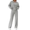 2024 Women's Hooded Fashion Two-Piece Suit - Simple, Pure Color for Autumn/Winter.