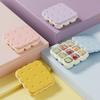 Cartoon Biscuit Style 9-grid Ice Cube Mold, Food-grade Silicone Ice Tray with Lid for Baby Food and Ice Making