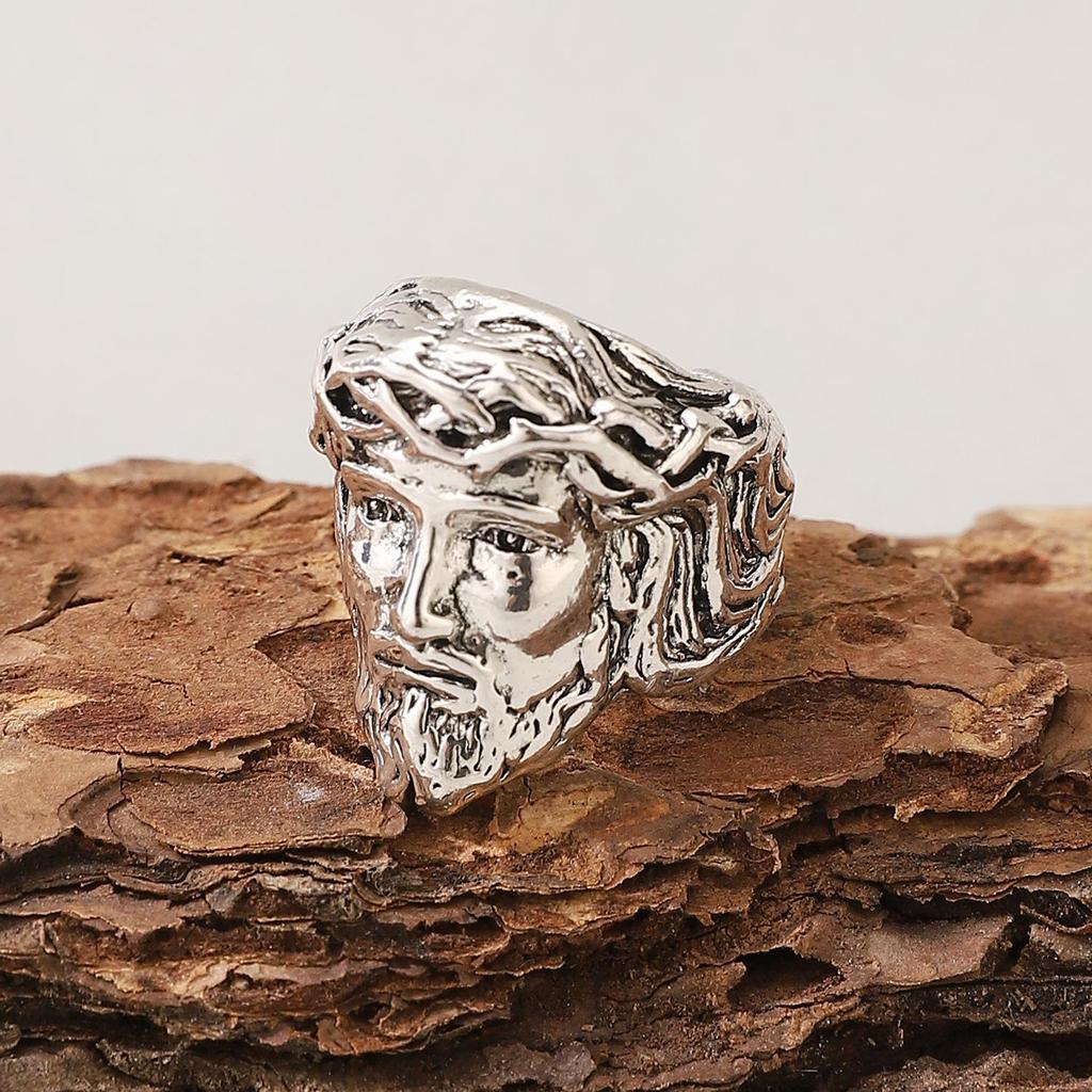 Fashion Retro Exaggerated Cold Style Venus Sculpture Half Face Open Ring