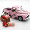 Vintage Classical Strawberry Truck Alloy Decoration Miniature Vehicle Model with Mini Faux Strawberries For Indoor Display Gift