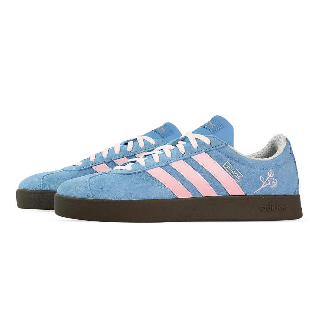 Adidas VL COURT 2.0 Blue Rose Whisper, Heart Box Low top German Army Trainers Unisex Blue Pink JI0496(Team529--)