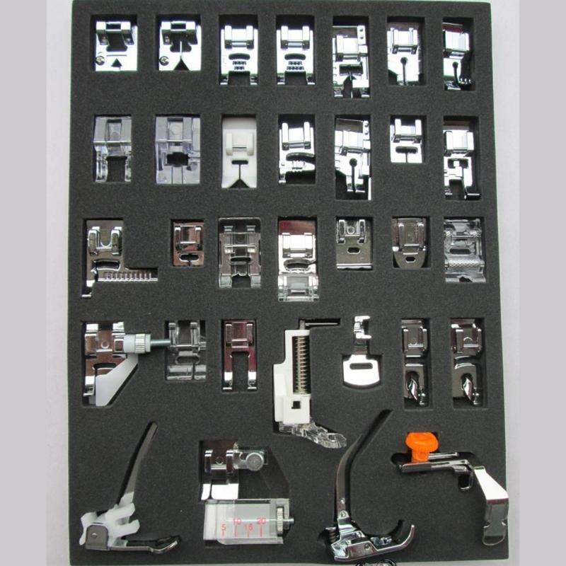 32pcs Comprehensive Sewing Presser Foot Set for Home Machines Sewing Tool Collection Embroidery and Quilting Accessories