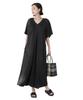 Nano Universe Front and Back Volume Gathered F Women's Two-Way Dress, 011, Sumikuro, 673-5119333