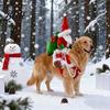 Festive Dog Clothes for Parties Santa Riding Pet Christmas Costume 3D Funny Rider Outfit Small Medium Apparel Dogs & Cats Adjustable Holiday Cosplay