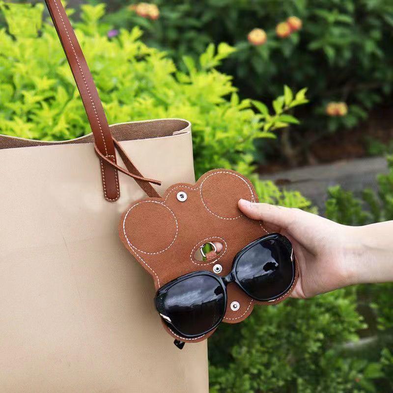 Versatile Genuine Leather Sunglasses Case - Portable & Protective
