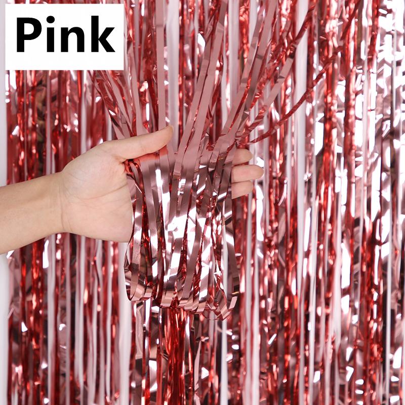 

3/2/1 упаковка фон для вечеринки свадебное украшение фольга бахрома занавеска блестки девичник фото фон настенная занавеска подарки на день рождения 1 pack розовый