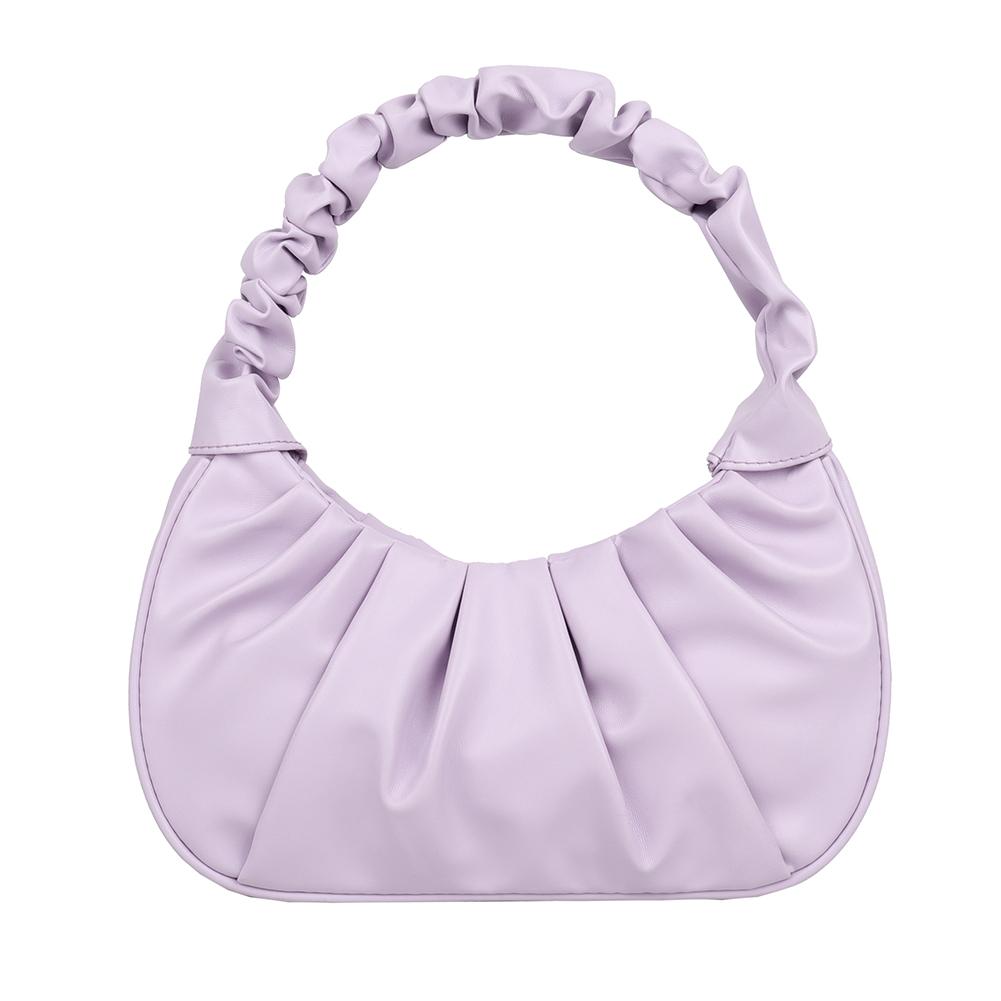 Versatile Pleated PU Leather Handbags Women Fashion Daily Shoulder Bags MIT