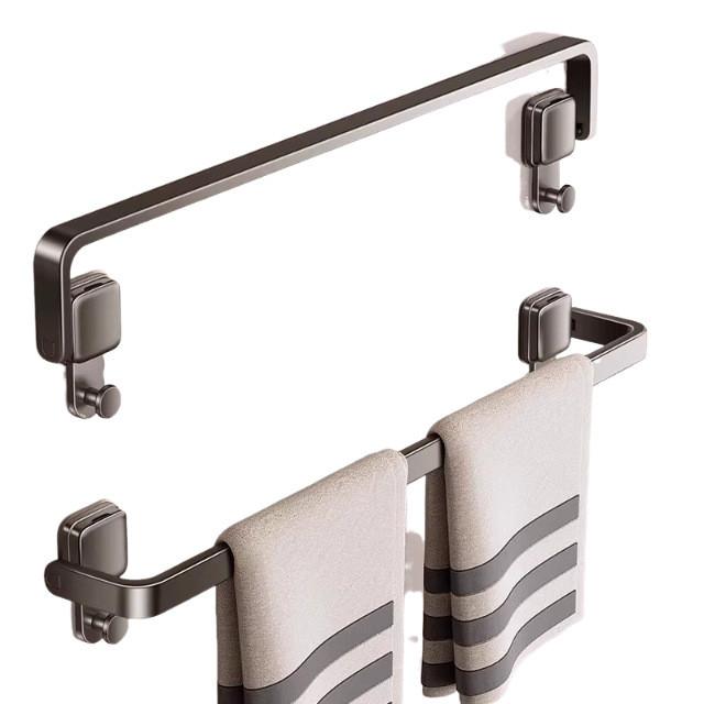 Aluminum Suction Cup Towel Rack Bathroom Folding Towel Bar For Home Spa Use