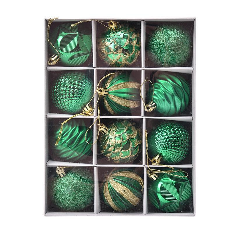 12pc Painted Christmas Ball Set - 6cm Ornaments for Tree & Holiday Decor
