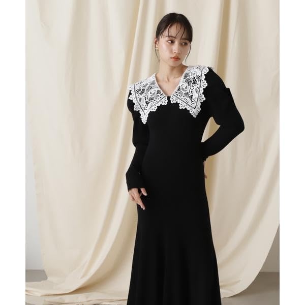 Jill by Jill Stuart Women's Ecru Lace-Collar Knit Dress, Casual Dress