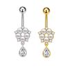 Exquisite Butterfly Chain Navel Ring Stainless Steel Navel Button Fashion Belly Navel Stud  Women